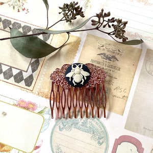 Hair Accessory-Bee Lover-Wedding-Hair Comb-Rose Gold-Bee Comb image 2