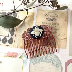 Hair Accessory-Bee Lover-Wedding-Hair Comb-Rose Gold-Bee Comb image 3