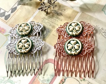 Decorative Hair Combs-Silver Tone-Rose Gold Tone-Celtic Hair Combs