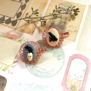 Hair Clip-Hair Accessories-Birds-Raven-Rose Gold-Alligator Hair Clip