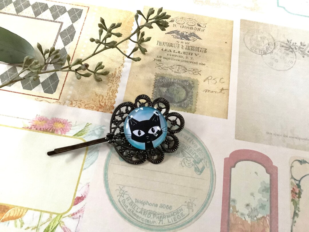 Hair Clipcat Clipcat Loverbrasshair Accessory Etsy