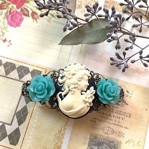Barrette-Cameo Barrette-Hair Accessory-Long Hair