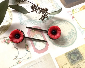 Poppy Brass Hair Clips