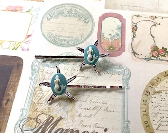 Hair Clips-Mermaid-Starfish-Hair Accessory-Teal-Gift