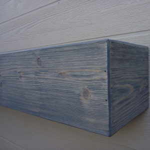 GRAY Fireplace mantel 60&quot; Long x 5.5&quot; Tall x 7.5&quot; Deep Rugged Wood Finish RECLAIMED Style Fireplace Mantle, Floating TV Wooden Shelves