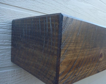Reclaimed Style Fireplace Mantel: 48" Rustic Wood Floating Shelf