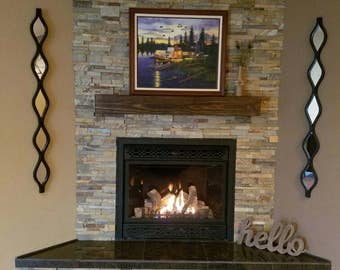 SPECIAL WALNUT Fireplace Mantel 60"Long x 5.5" Tall x 9" Deep Reclaimed Style Rugged Mantel, Fireplace Mantle, TV Shelf, Floating Wood beam