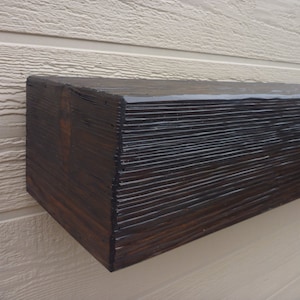 Reclaimed Style Fireplace Mantel: Espresso Rustic Wood Floating Shelf (60&quot; Long)