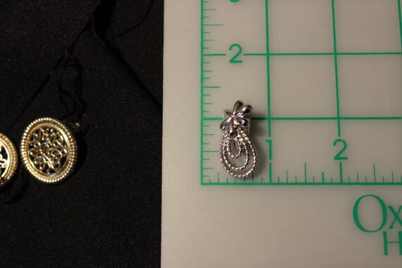 MONET - Silvertone triple loop drop clip earrings… - image 7