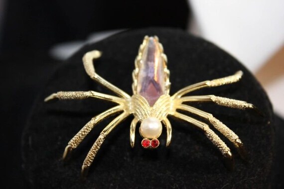 Amethyst and Gold Spider (Possible AVON) - image 3