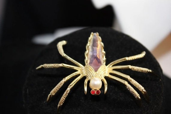 Amethyst and Gold Spider (Possible AVON) - image 4