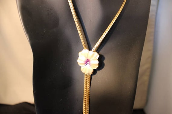 Stunning gold bolo slide necklace with matching c… - image 4