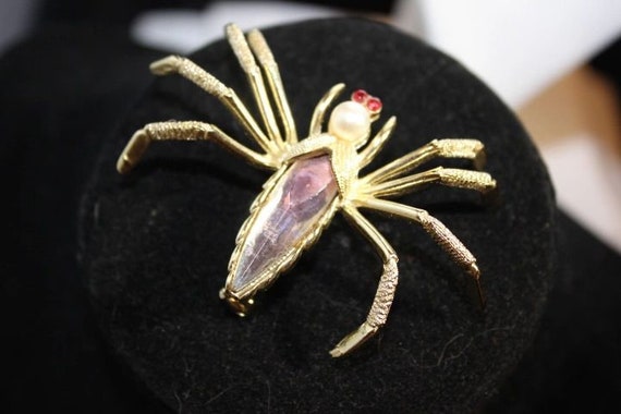 Amethyst and Gold Spider (Possible AVON) - image 2