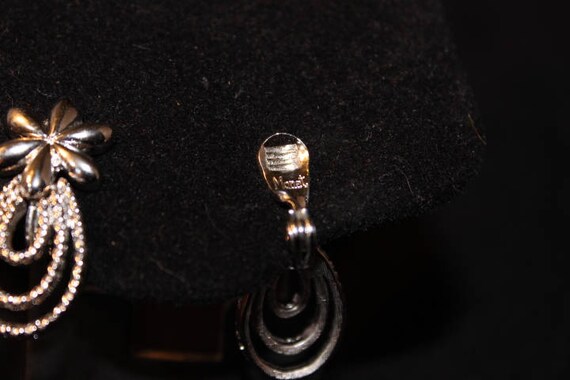 MONET - Silvertone triple loop drop clip earrings… - image 5