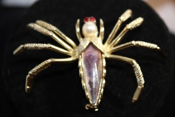 Amethyst and Gold Spider (Possible AVON) - image 1