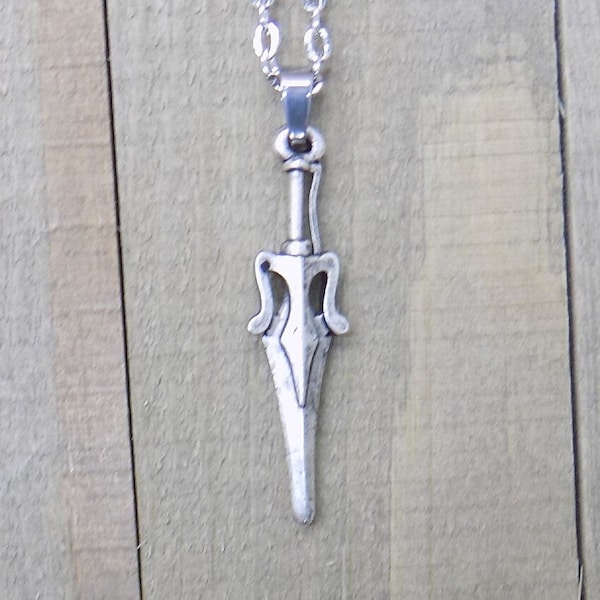 MOTU He Man Sword of Power hand silver plated pewter necklace Masters of the Universe