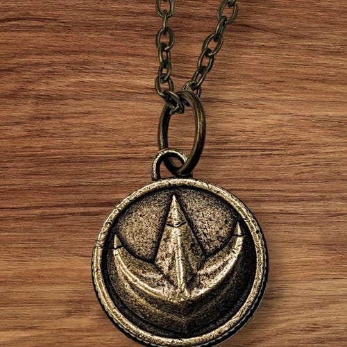 Green Power Rangers Legacy Dragon Coin Necklace Hand Cast Metal