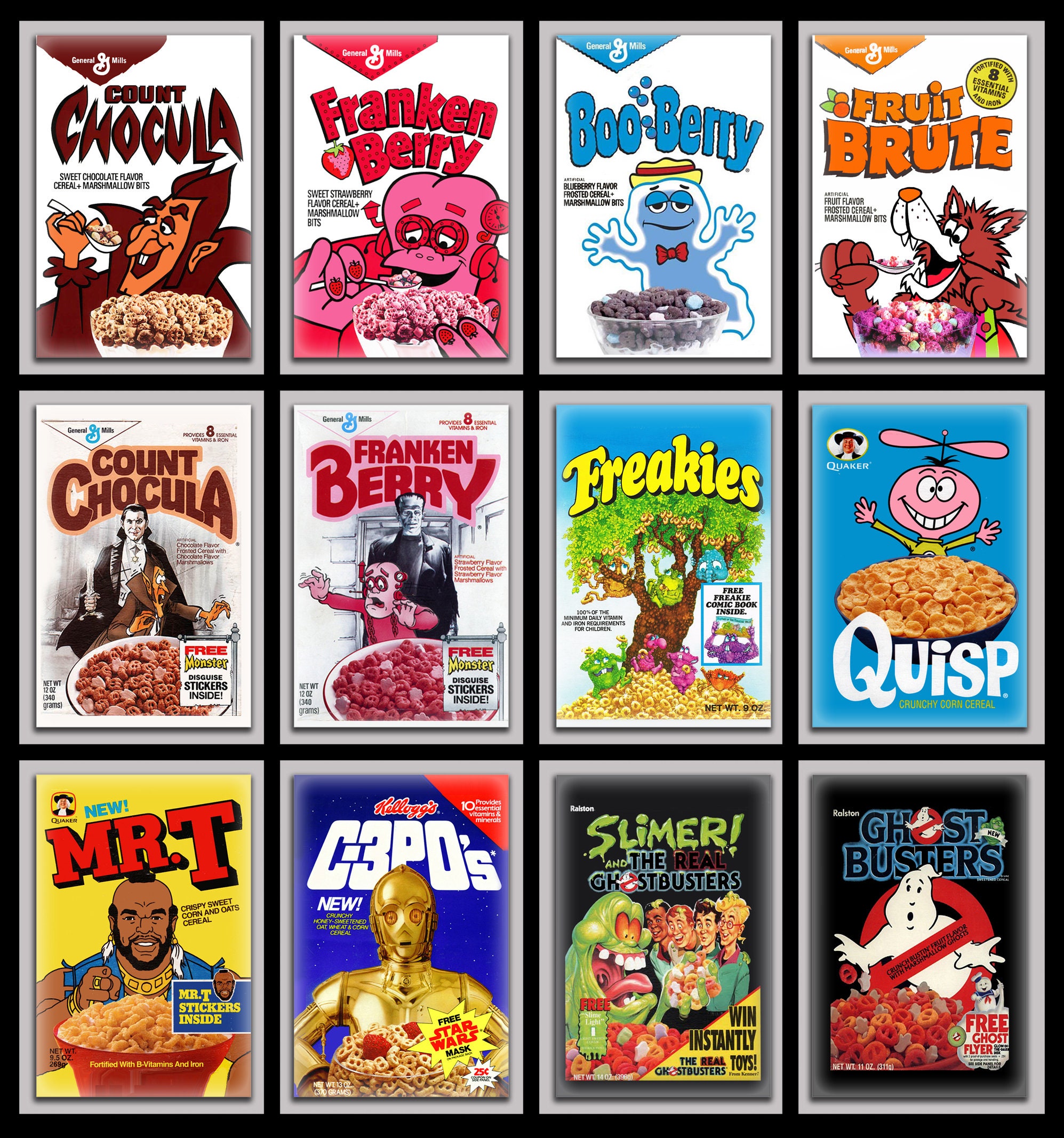 High Quality CEREAL MAGNETS 12 to choose from Chocula Mr. T