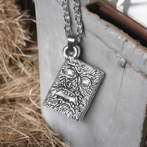 Evil Dead Necronomicon silver plated necklace