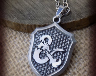 Dungeons and Dragons Silver Shield Necklace D&D