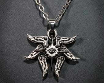 Seraphim Biblical Angel silver necklace