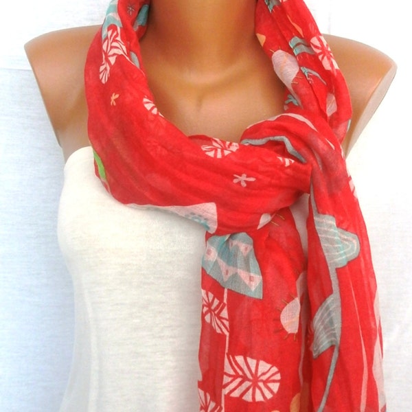 Coral Scarf Scarves Spring Scarf Summer Scarf Woman scarf  Fashion scarf Cover up shawl scarf Pareo scarf  Womens Scarves cotton scarf