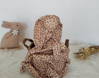 leopard knot rabbit comforter (handmade in France)