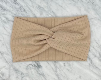 Nude Ribbed Turban