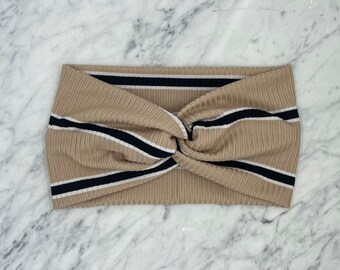 Baby/Toddler Tan & Black Stripe Turban