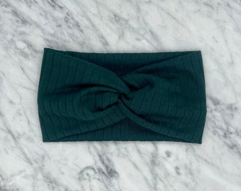 Baby/Toddler Forest Green Ribbed Turban