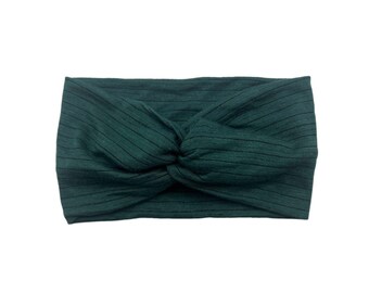 Baby/Toddler Hunter Green Striped Turban