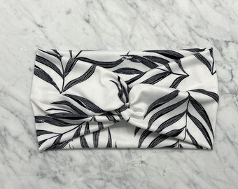 Black & White Palms Turban