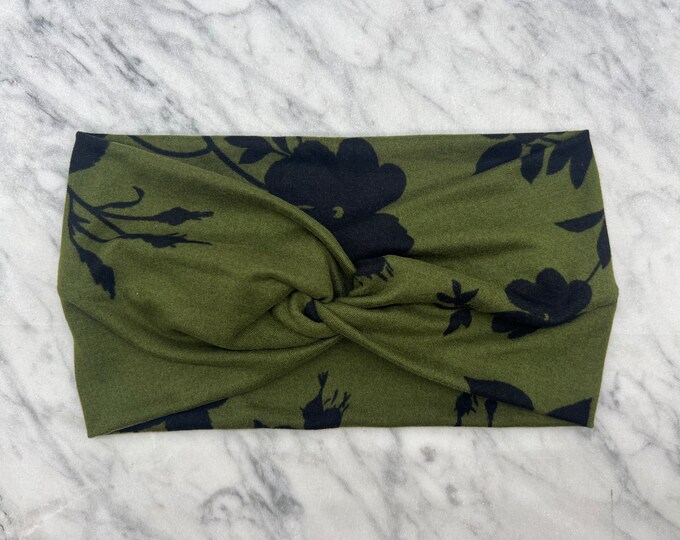 Turban floral vert nuit pour bébé/enfant en bas âge