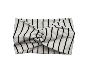 Baby/Toddler Black & White Striped Turban