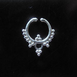 Fake septum, Fake tribal septum, Fake Septum plain Silver, Tribal Silver fake Septum, Septum for no pierced nose