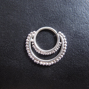 Silver Septum, Silver nose ring, Indian Nose Ring, Tribal Silver sterling Septum, Ethnic tribal silver septum