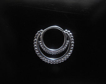 Silver Septum, Silver nose ring, Indian Nose Ring, Tribal Silver sterling Septum, Ethnic tribal silver septum