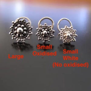 Silver Nose Ring, Nose Stud, Nose pin, Nose Ring, Indian Nose Ring,Nose Jewelry;Nose Piercing,Boho nose Jewelry,Tribal Nose Stud image 2