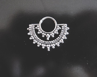Silver Septum, Indian Nose Ring, Septum Ring, Nose Ring, Bollywood Nose Ring, Tribal Septum,  Tribal Nose Ring, Ethnic tribal silver septum