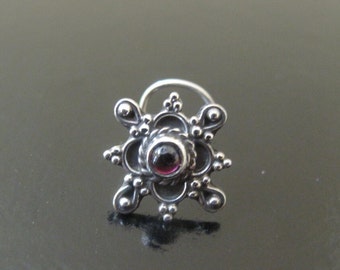 Amethyst Nasenring,Nasenring,Silber Nasenring,indischer Nasenring,Zigeuner Nase Stud,Körperschmuck,Nase Piercing,Boho Schmuck,Tribal Nase Stud