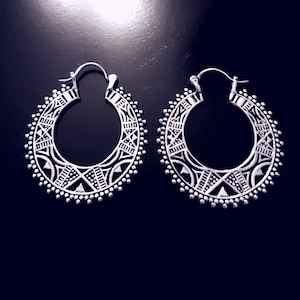 Brass Earrings, Silver plated Tribal Earrings, Tribal Earrings , Earrings, Ethnic earrings