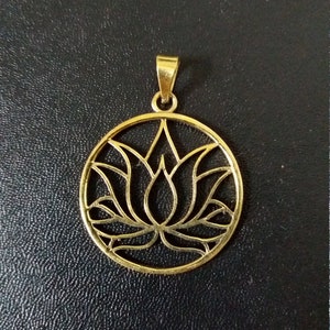 Lotus Flower pendant in Brass, flower pendant