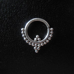 Septum, Daith Piercing, Helix, Tragus, Tribal plain Silver ring Septum, Ethnic tribal silver septum, Nose Ring