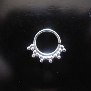 Silver Septum, Daith Piercing, Septum Ring,  Tribal Sterling septum, Septum plain Silver, Tribal Silver septum, Septum for pierced nose