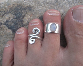 Moon Stone Silver Toe Ring, Moon Stone Upper finger Silver ring, Moon Stone Silver Ring