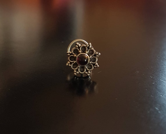 garnet nose ring