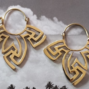 Brass Earrings, Mandala earrings, Brass Tribal Earrings, Tribal Earrings , Earrings, Ethnic earrings
