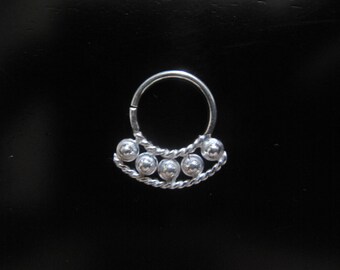 Srebrna przegroda, Tribal Silver Sterling przegrody, etniczne Tribal Silver przegrody, Helix piercing