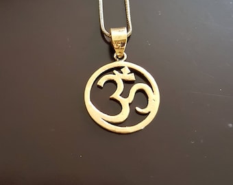 Om pendant Brass, Sacred geometry pendant, Mandala Pendant, Om necklace, Aum, Aum necklace, chakra pendant, third eye chakra