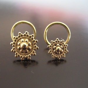 Anillo de nariz de latón, anillo de nariz, anillo de nariz indio, perno de nariz de latón, perforación de nariz de latón, joyería de latón para nariz boho